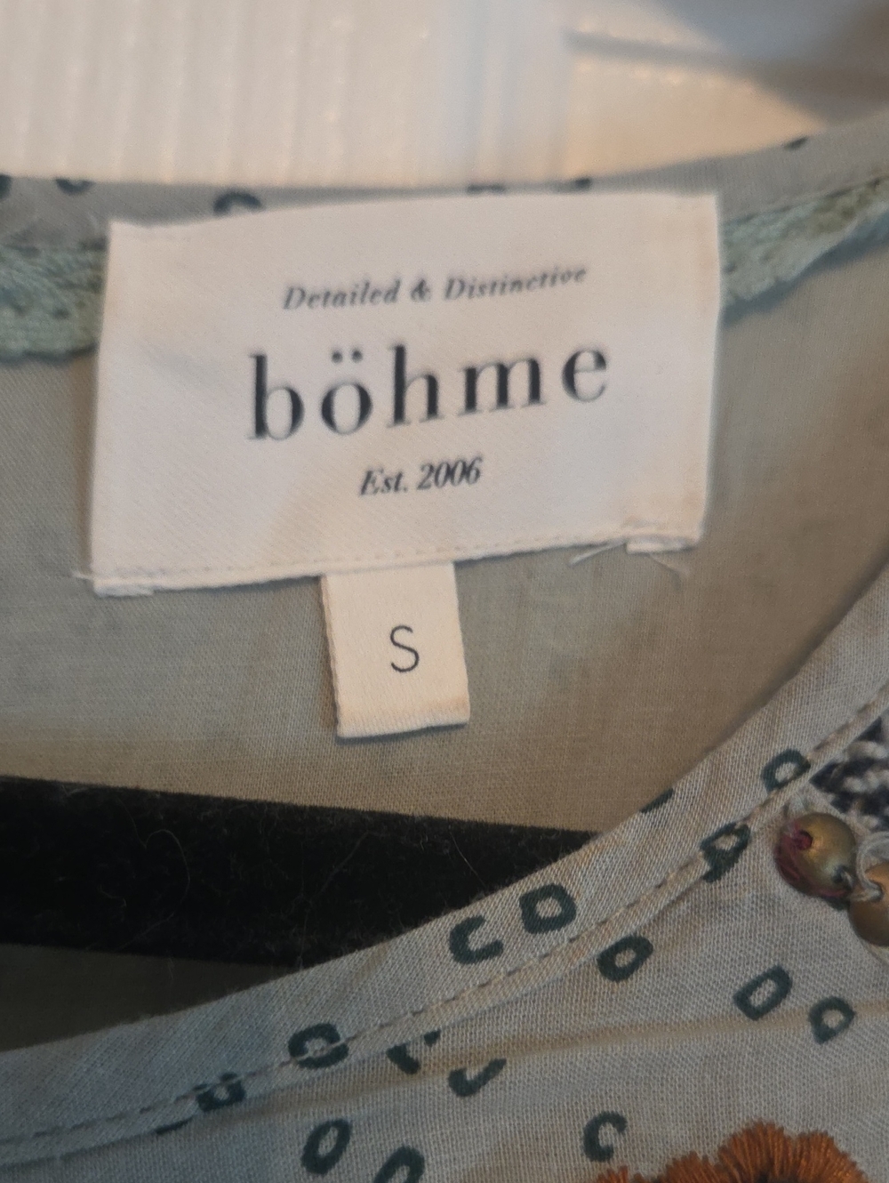 Bohme Spanish Embroidered Lace Dress Short Sleeve Crochet Hem Tiered Boho S - Picture 3 of 5